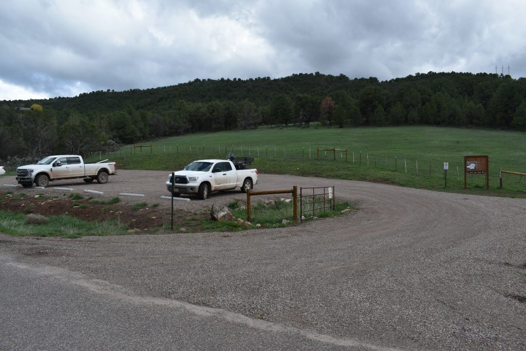 The BLM's small Sutey Ranch Trailhead lot on CR 112 was completed in 2017. 
